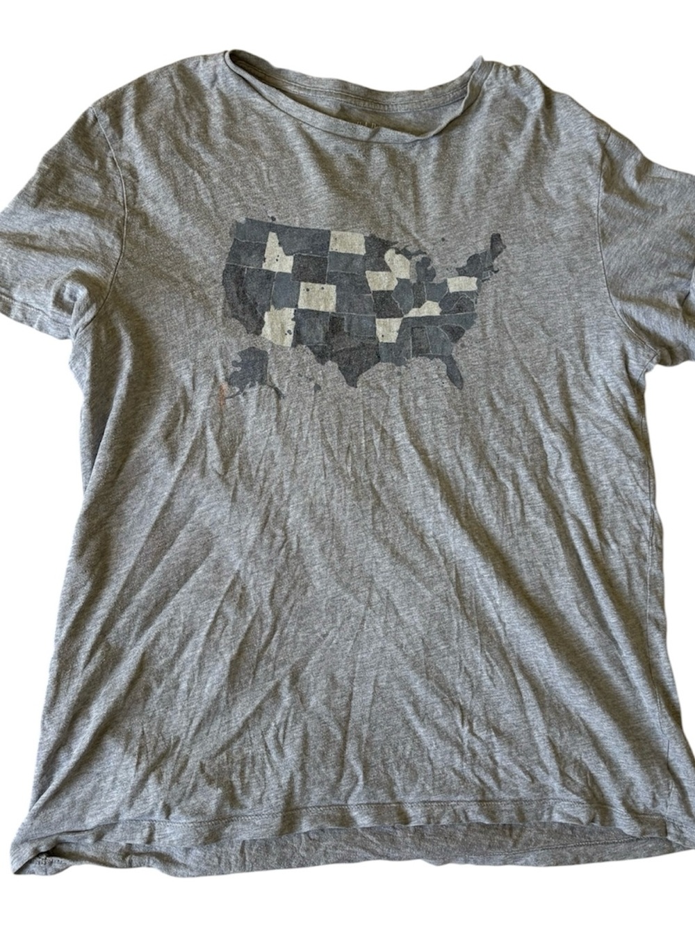 Gray USA Map Graphic Tee